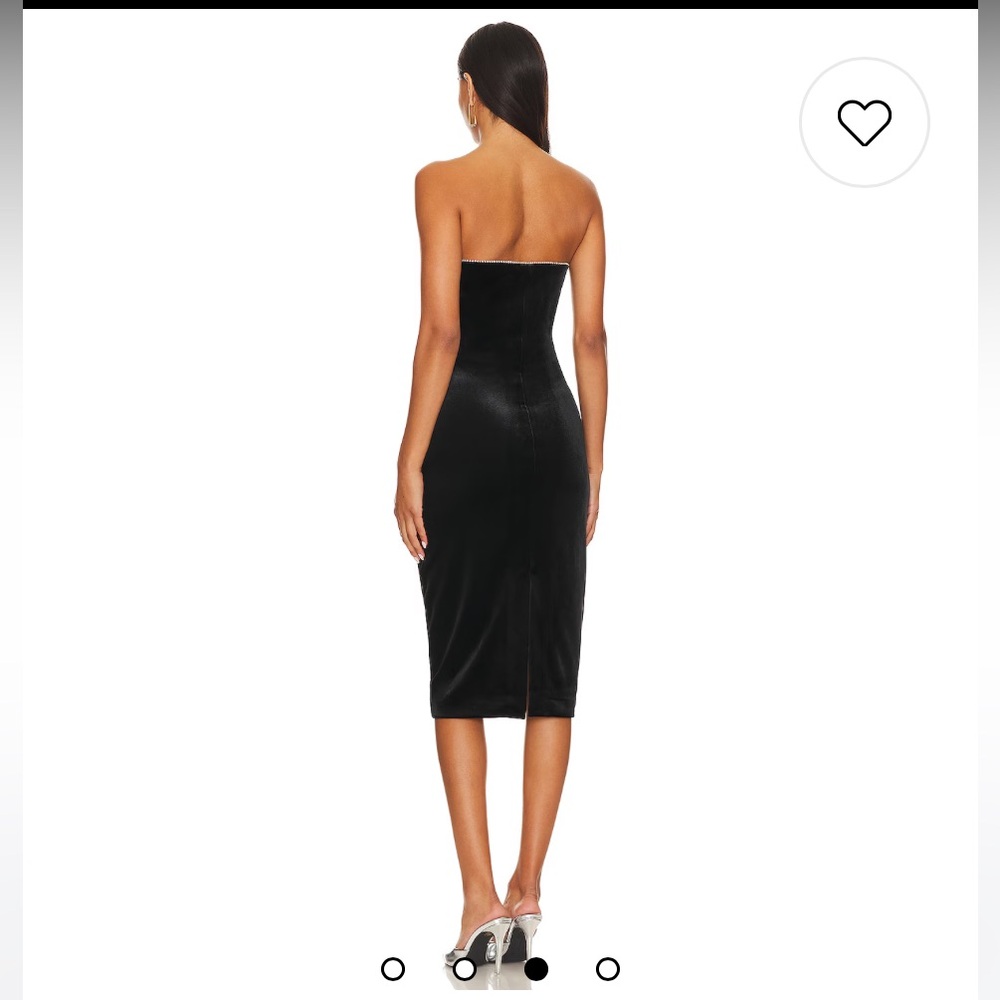 ⭐️Host Pick⭐️ Steve Madden Rhinestone Trim Black Velvet ‘Charlene’ Midi Dress - Picture 3 of 12